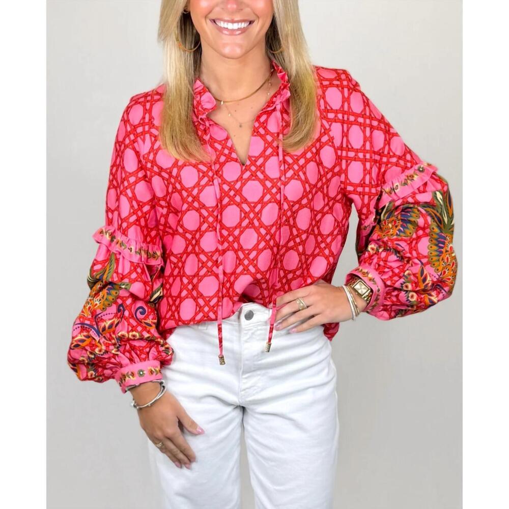 NEW EMILY LOVELOCK emma blouse in thrift pink